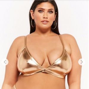WORN ONCE Forever 21 Metallic Triangle Bikini Top
